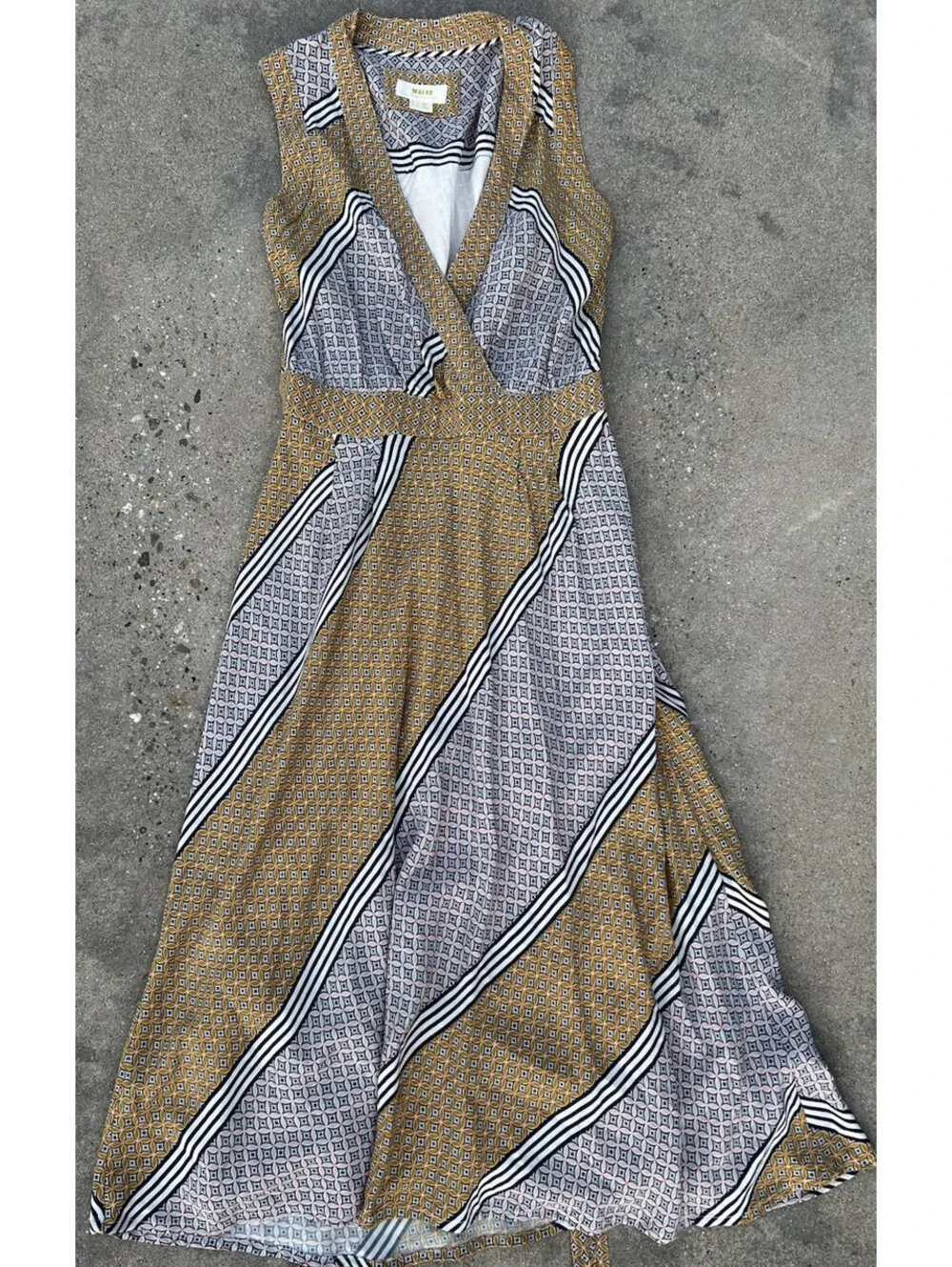 Maeve  by Anthropology Carla Faux Wrap Sleeveless Midi Dress Size 0 Wrap Belt